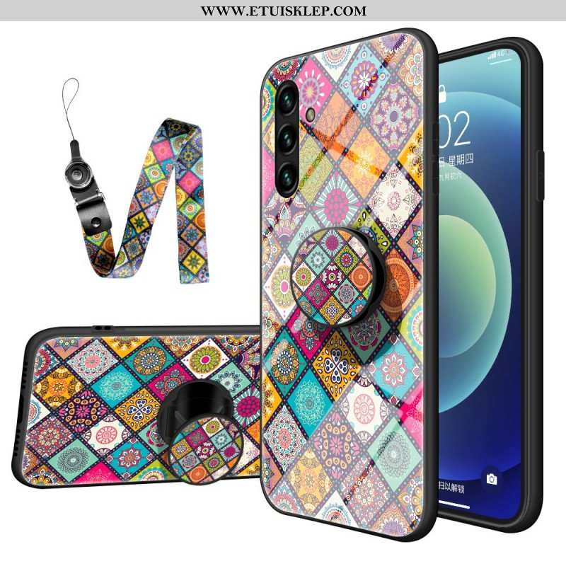 Etui do Samsung Galaxy A13 5G / A04s Patchworkowy Uchwyt Magnetyczny